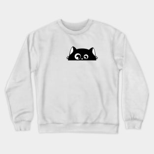 Black kitty hiding Crewneck Sweatshirt